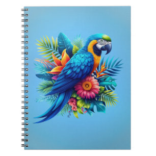 Carnet Macaw tropicale bleue et colorée