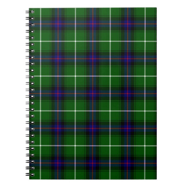 Carnet MacDonald tartan bleu vert plaid (Devant)
