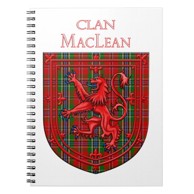 Carnet MacLean Tartan Scottish Plaid Lion Rampant (Devant)