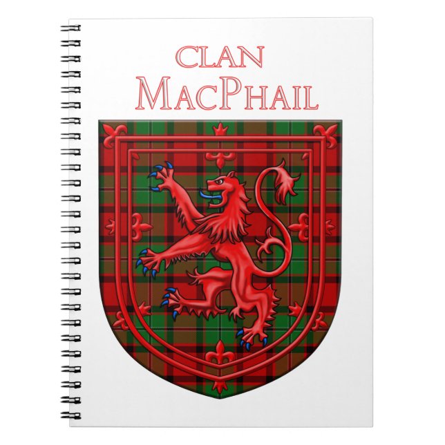 Carnet MacPhail Tartan Scottish Plaid Lion Rampant (Devant)