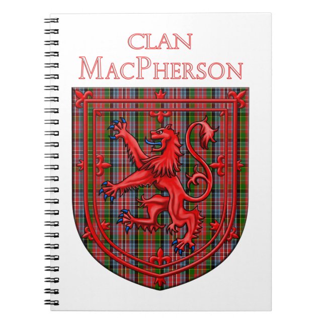 Carnet MacPherson Tartan Scottish Plaid Lion Rampant (Devant)