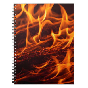 Carnet Macro de flamme de feu dans la cheminée