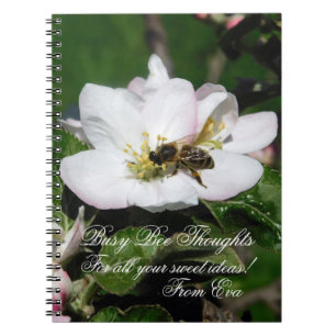 Carnet Macro Photo de Fleur de Pommier et Abeille   Nom P