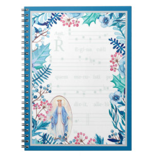 Carnet Madame de chant   grégorien floral bleu de la