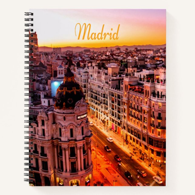 Carnet Madrid Espagne Capitol City Skyline (Devant)