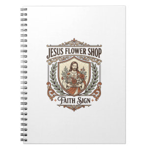 Carnet Magasin de Fleurs Jésus Enseigne de Foi Magasin de