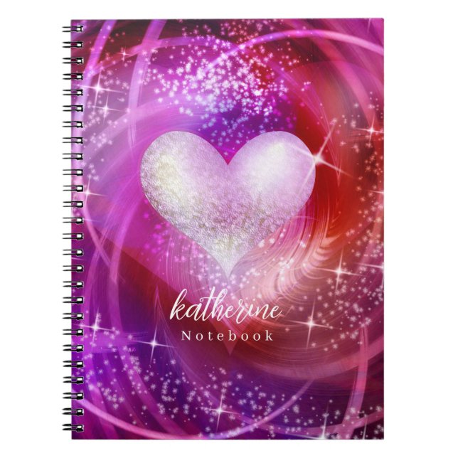 Carnet Magenta du coeur rayonnant (Devant)
