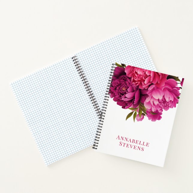 Carnet Magenta Peony Floral (Intérieur)