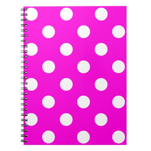 Carnet Magenta pois #FF00DC (Devant)