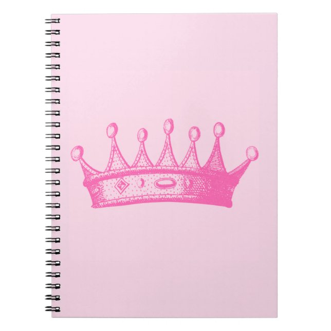 Carnet Magenta Princess Crown sur Arrière - plan rose (Devant)