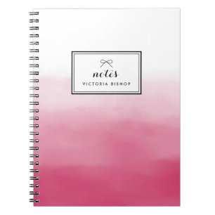 Carnet Magenta Watercolor Ombre Personnalisé