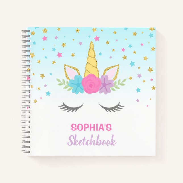 Carnet Magic Unicorn Personnalisé Kids Sketchbook (Devant)