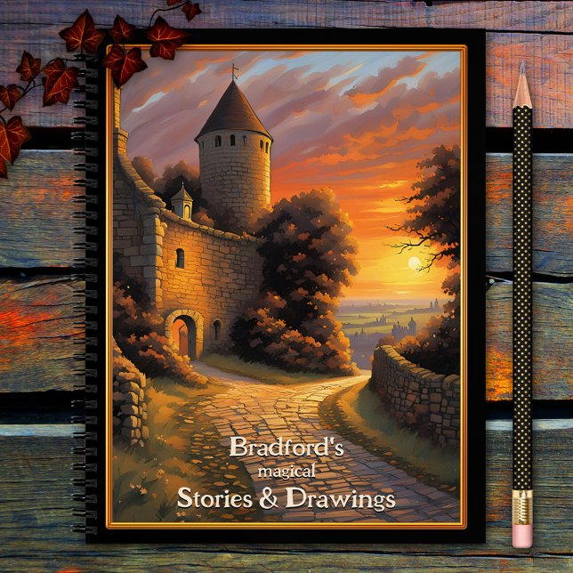 Carnet Magical Adventure Castle Story (A colorful notebook featuring an illustration of a fairy tale castle at sunset - story book)