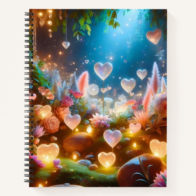 Carnet Magical Glowing Flowers Heart Garden  (Devant)