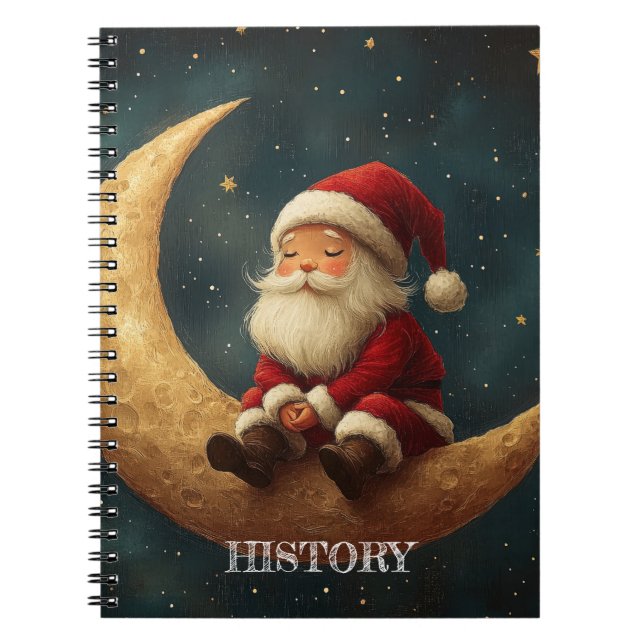 Carnet Magical Night with Crescent Moon and Santa Claus (Devant)