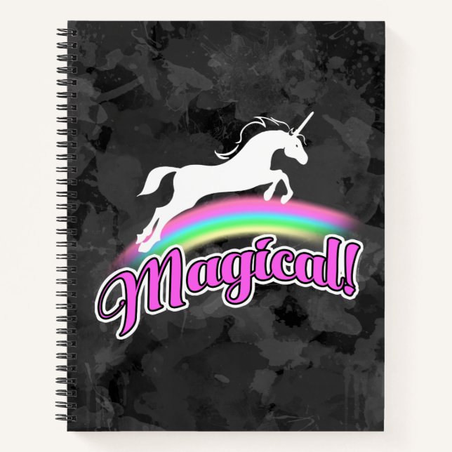 Carnet Magical Rainbow Unicorn Retro 80s (Devant)