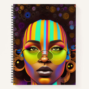 Carnet Magie de fille noire, femme melaneuse, pastel rain