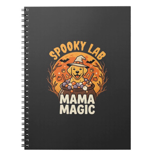 Carnet Magie de maman Labrador Halloween (Devant)