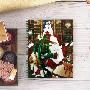 Carnet Magique Fantaisie de Noël Santa Dragon Yule Cosy