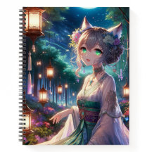 Magique Forêt Twilight Anime Catgirl Travail/École