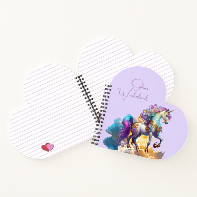 Carnet Magique Unicorne Imaginaire nuages beau Anniversai (Intérieur)
