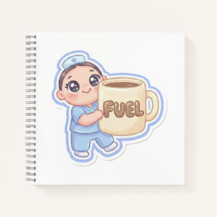 Carnet Magnétophone de café géant pour infirmière Kawaii