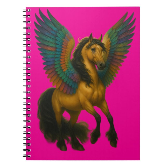 Carnet Magnificent Horse With Wings Spiral Photo Notebook (Devant)