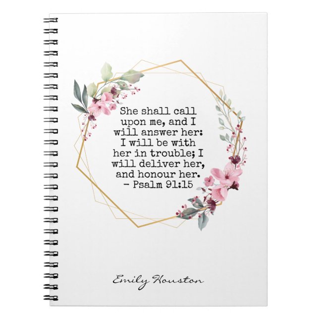 Carnet Magnifique bloc-notes Psalm 91 Flowers (Devant)