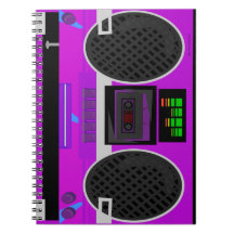 Magnifique Boombox Illustré des Années 80 Violet