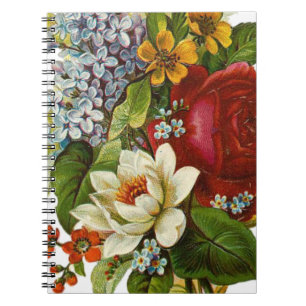 Carnet Magnifique bouquet romantique d'été avec rose roug