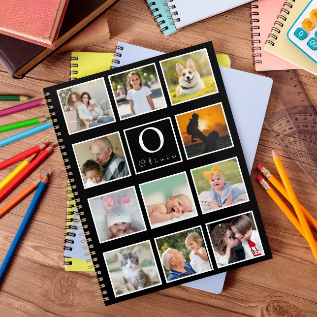 Carnet Magnifique Collage de 11 Photos de Monogramme Pers (Créateur téléchargé)