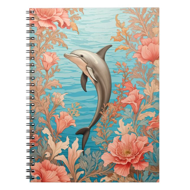 Carnet Magnifique dauphin vintage  (Devant)