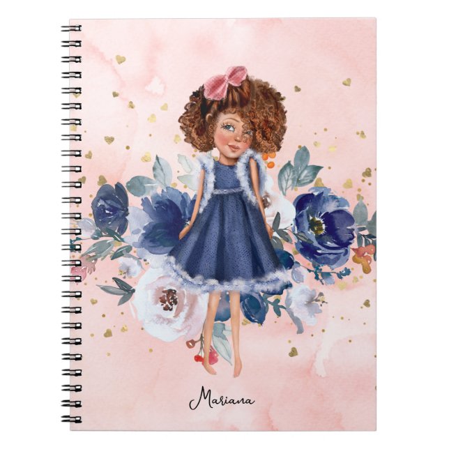 Carnet Magnifique Floral Gold Parties scintillant Girl Da (Devant)