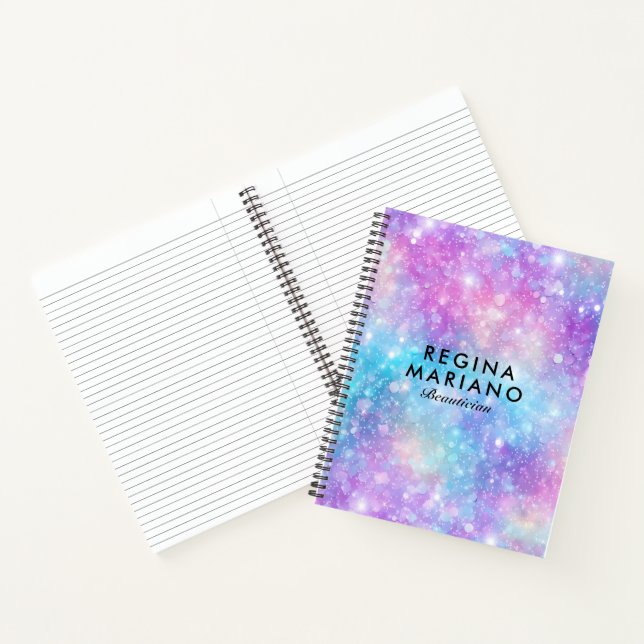 Carnet Magnifique Fond Iridescent Coloré Brillants (Intérieur)