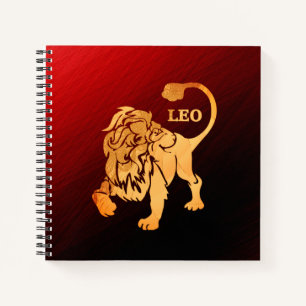 Carnet Magnifique Lion Rouge Zodiaque