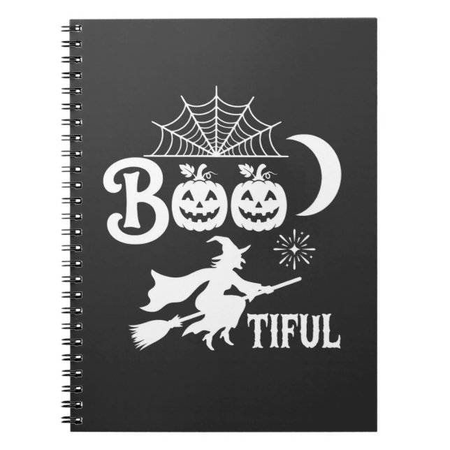 Carnet Magnifique modèle de sorcière d'Halloween sous la  (Devant)