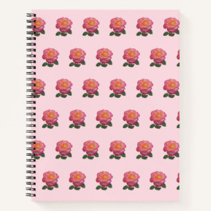 Carnet Magnifique motif de rose rose