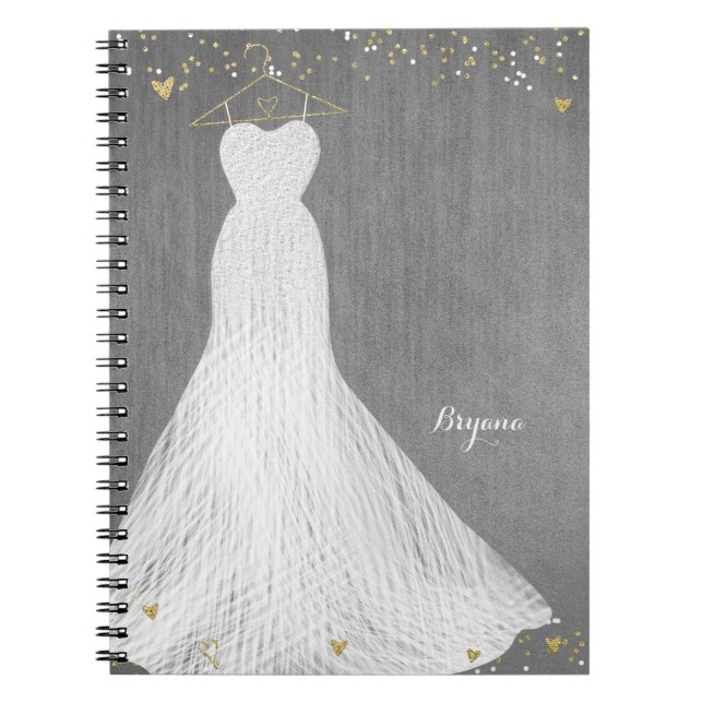 Carnet Magnifique robe sur cintre doré pour la douche de  (Devant)
