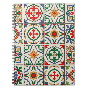 Carnet Magnifique sans couture motif blanc coloré marocai
