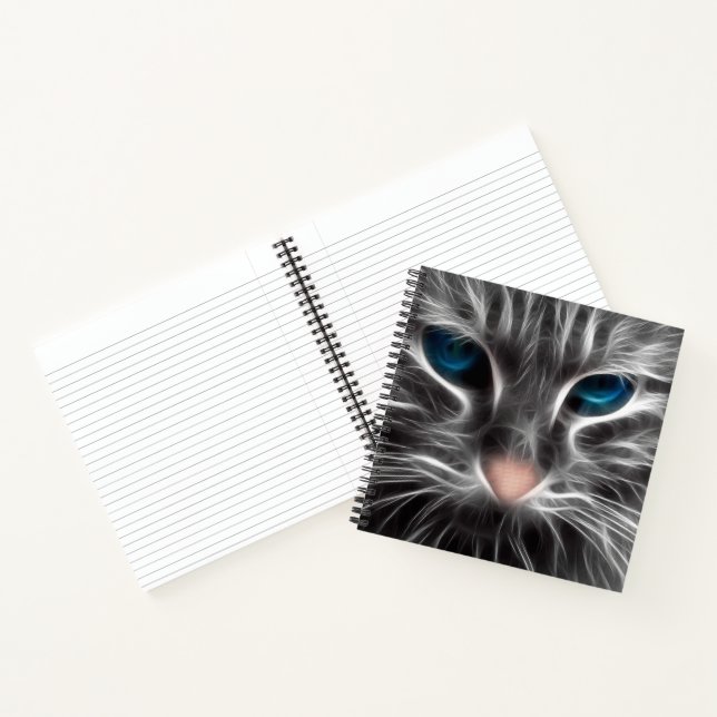 Carnet Magnifique visage de chat aux yeux bleus (Intérieur)