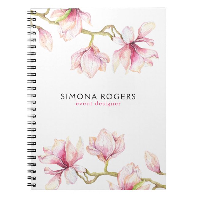 Carnet Magnolia Brinches Fleurit En Blanc (Devant)