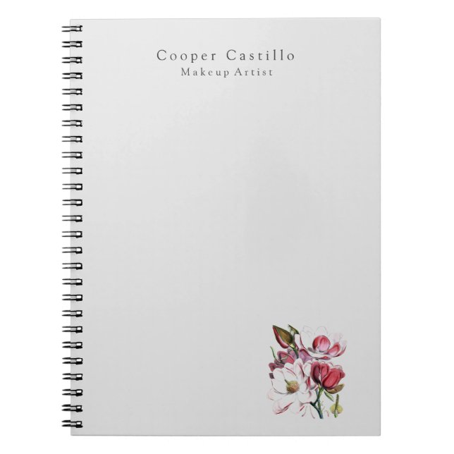 Carnet Magnolias minimalistes professionnels simples (Devant)