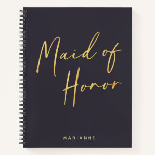 Carnet Maid of Honor Minimalist Marine Personnalisée