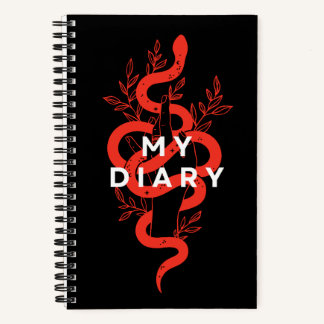 Carnet Main de cuisine avec serpent noir et rouge