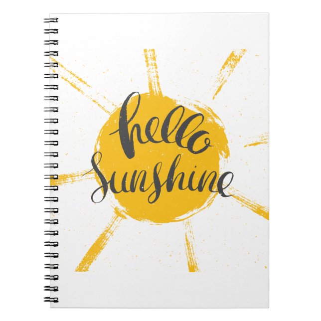 Carnet Main Jaune dessinée Sun Hello Sunshine Image (Devant)