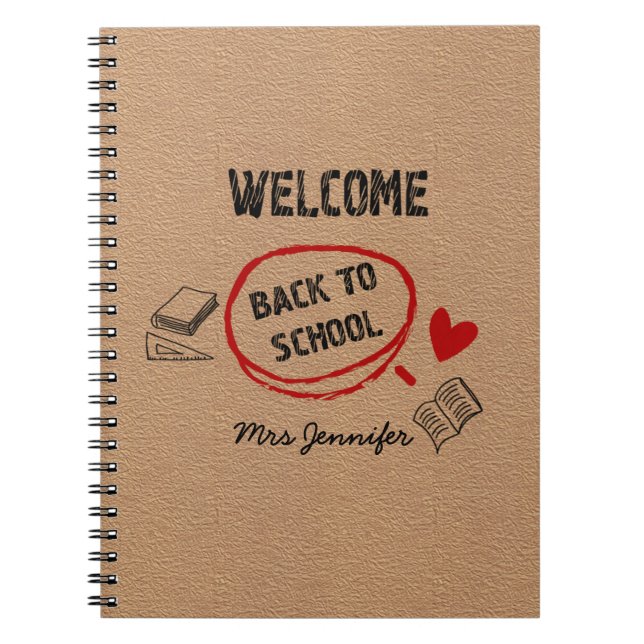 Carnet Main moderne dessinée et papier Kraft Lettré (Devant)