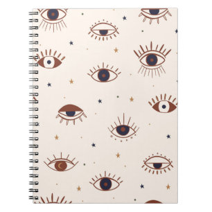 Carnet Main Tirée Yeux Mystique Motif sans Seamless. Evil