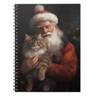 Carnet Maine Coon avec Noël Festif du Père Noël