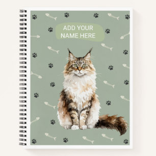 🐾 Carnet Maine Coon Chat Poisson Et Pattes