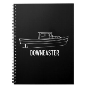 Carnet Maine State Downeaster Lobster Fishing Boat T shir